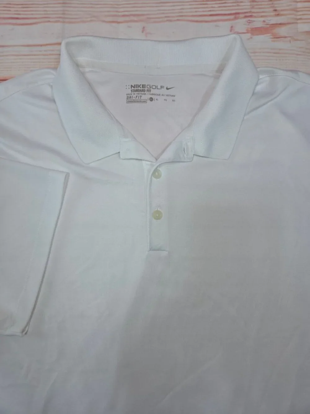 Nike Golf Dri-Fit White Polo Shirt XL Standard Fit Mens Activewear